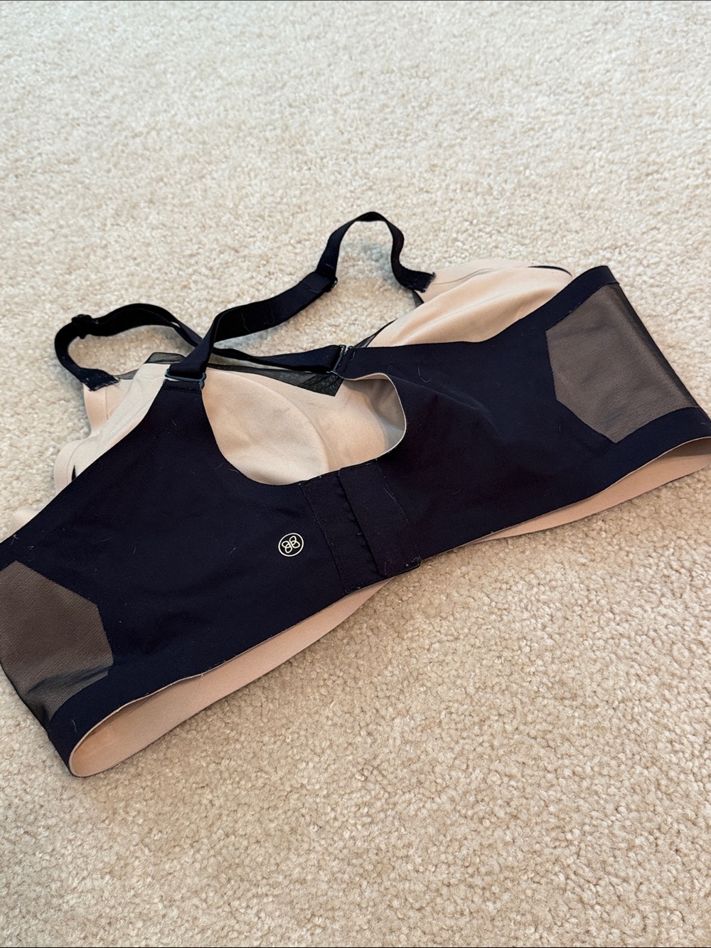 Honey love Black & Nude Sports Bra with Center Back Closure